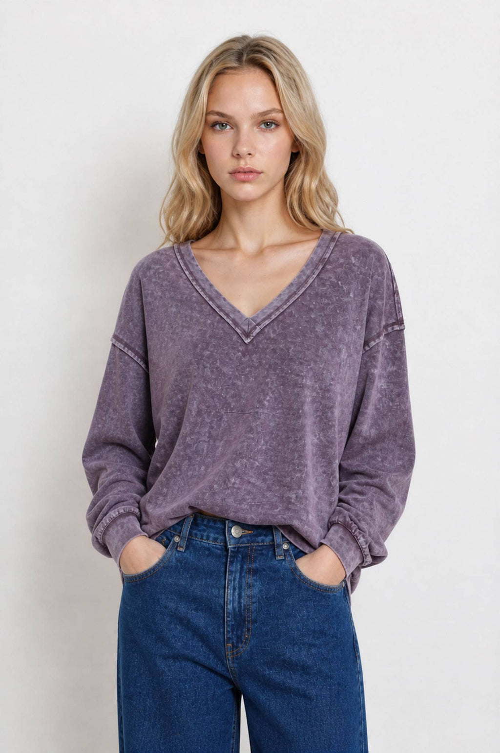 WASHED SEAM DETAIL LONG SLEEVE
