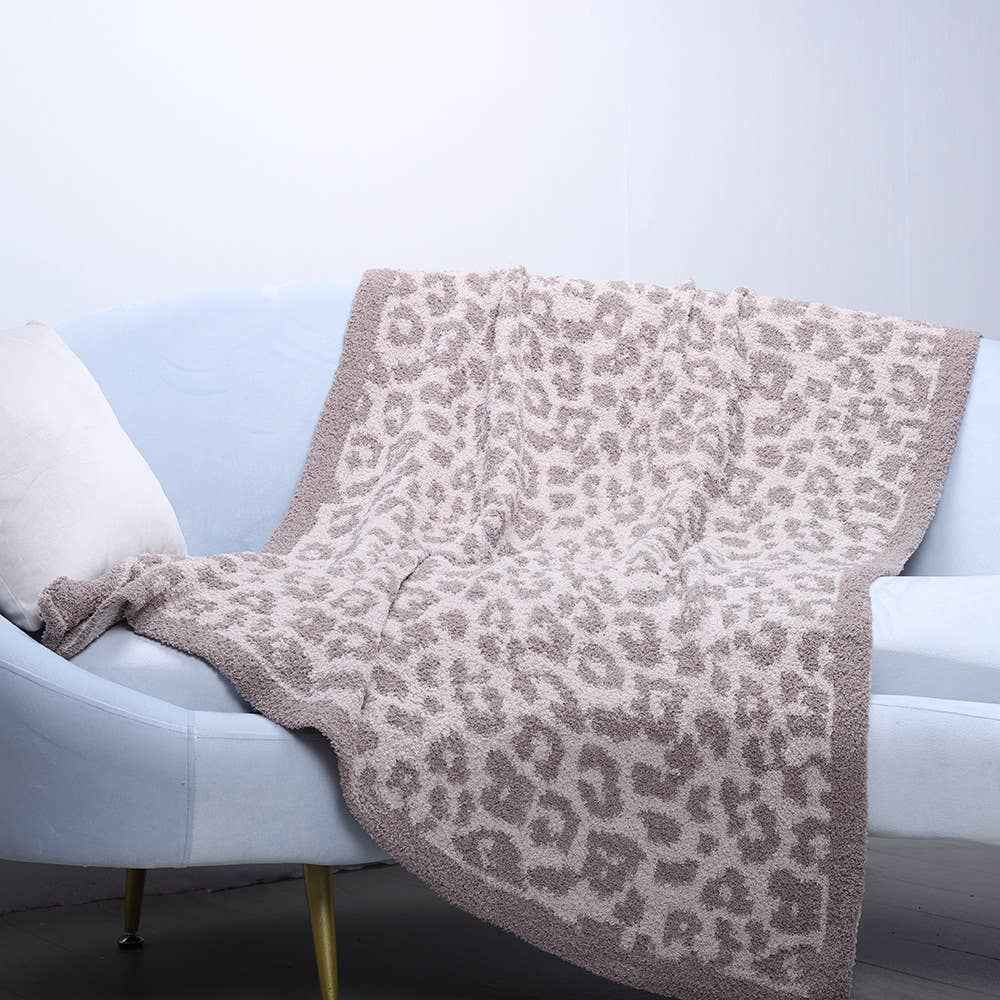 Leopard Knit Plush Blanket