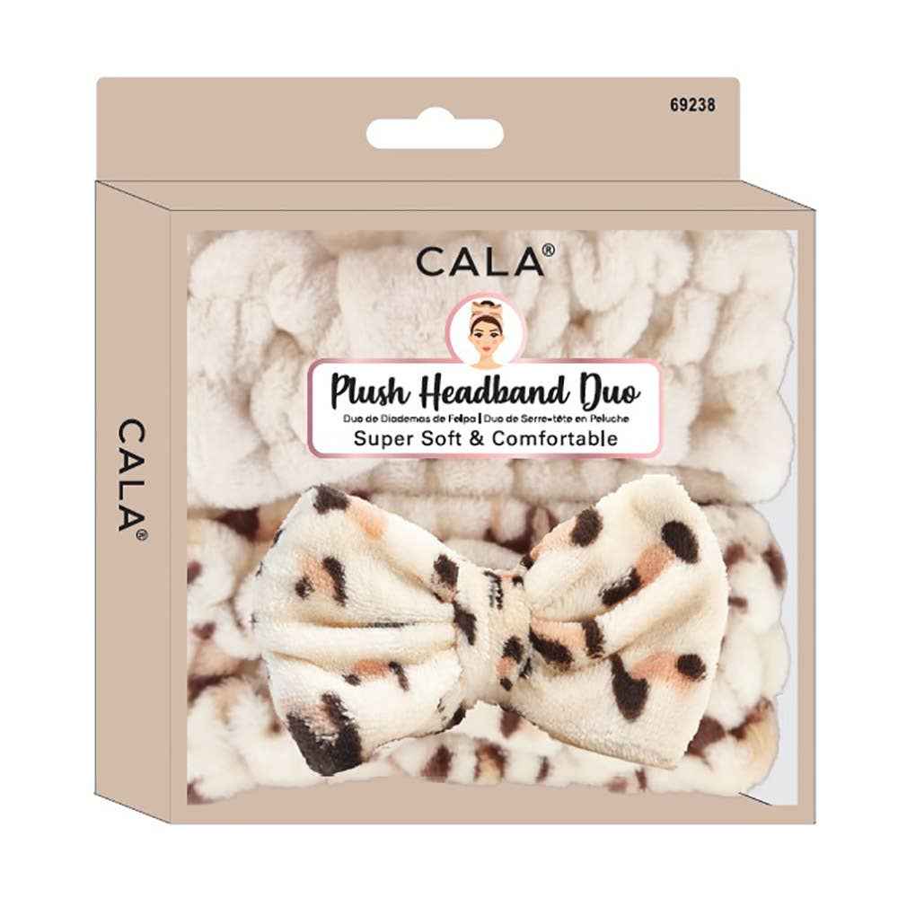 2PCS -Leopard Patterned Facial Headband Set