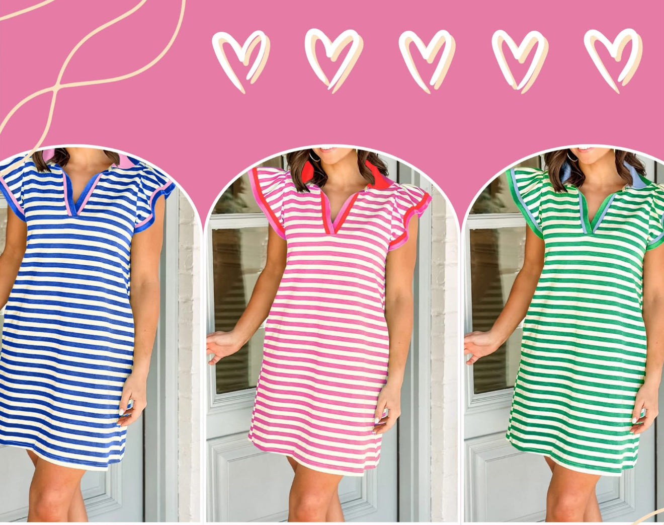 T&C striped contrast dress