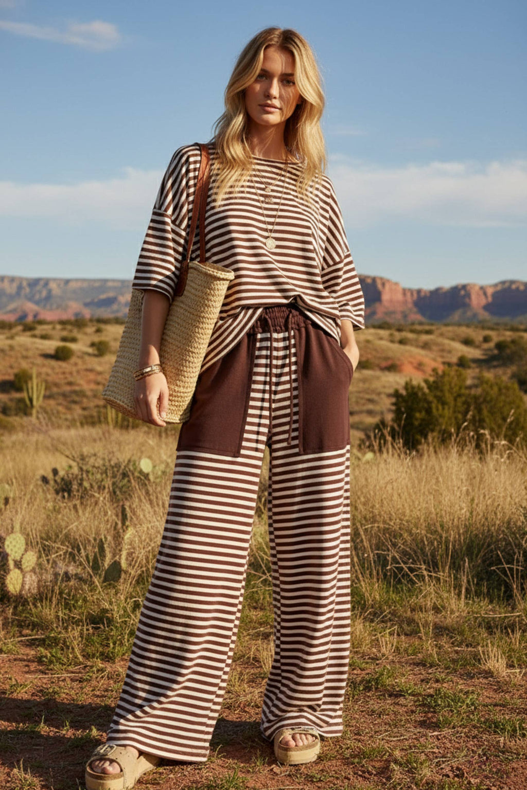 Striped Knit Lounge Set