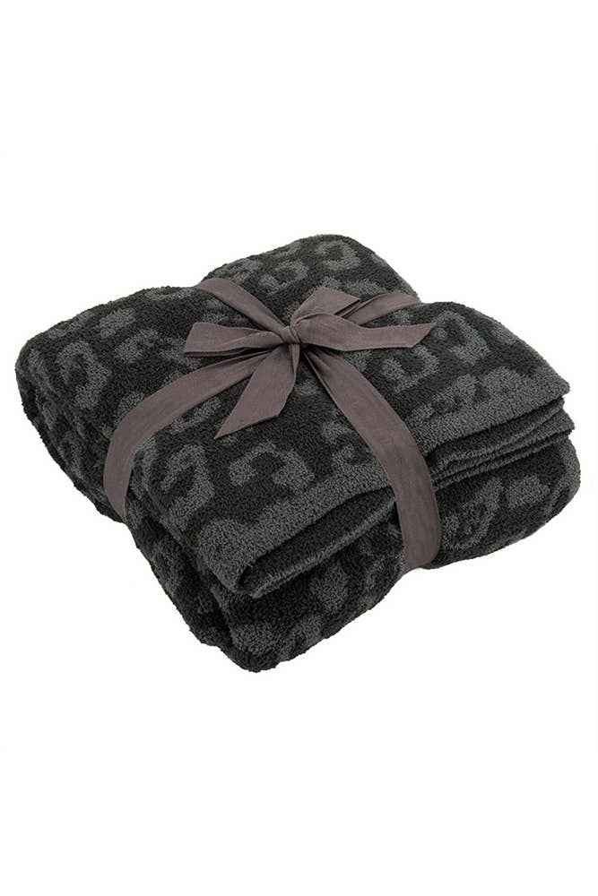 Leopard Knit Plush Blanket