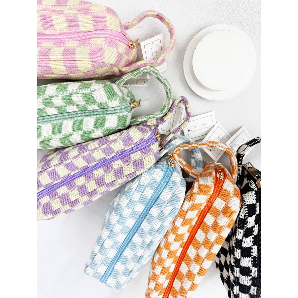 Checker Cosmetic Bag