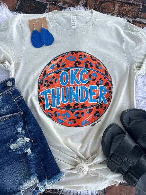 OKC Thunder Leopard Basketball Tee