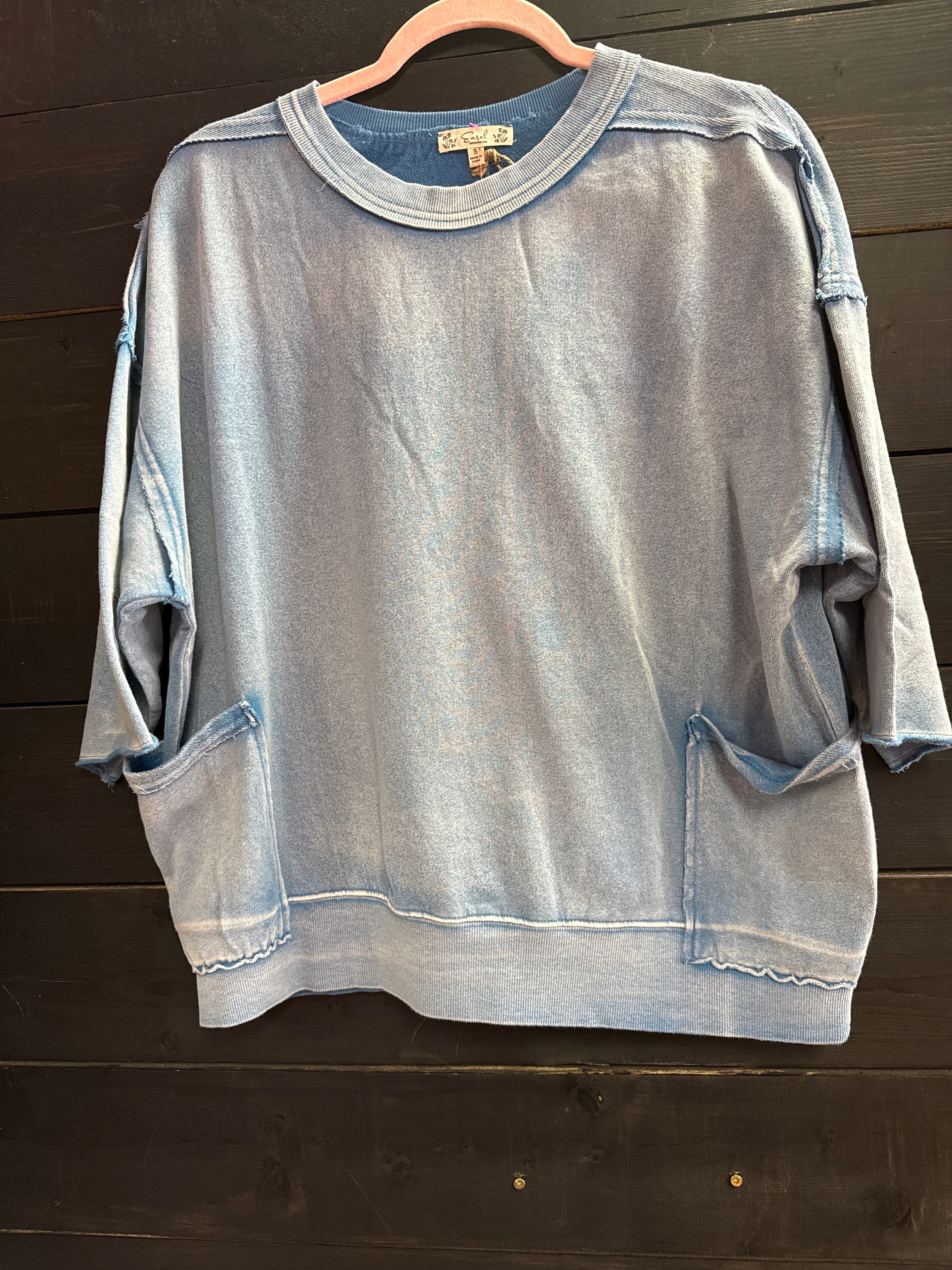 WASHED DENIM SWEATSHIRT BY EASEL