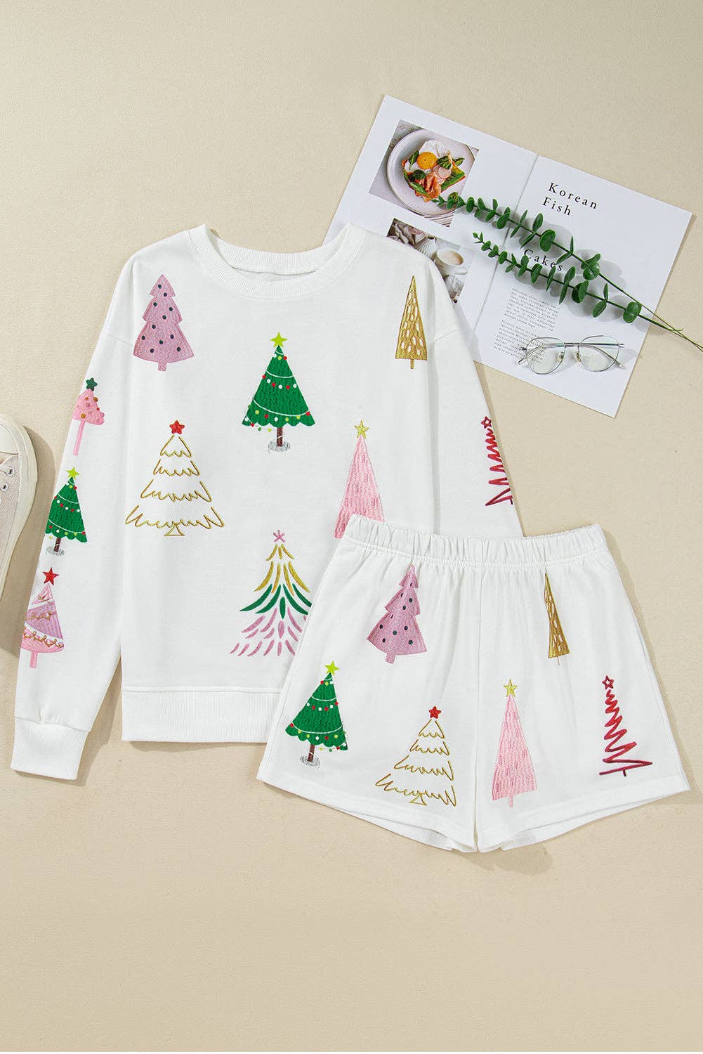 Christmas Tree Top and Shorts Pajama Set