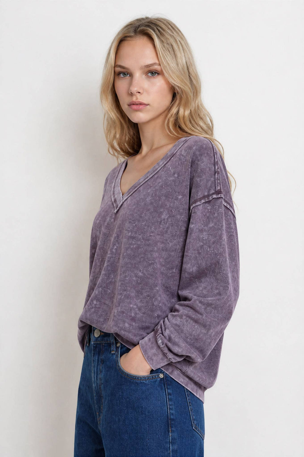 WASHED SEAM DETAIL LONG SLEEVE