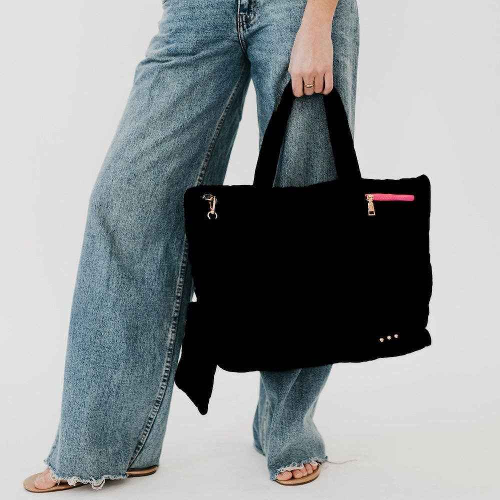 Presley Puffer Quilted Tote Bag With Pouch