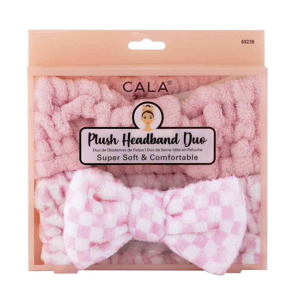 2PCS -Checkerboard Patterned Facial Headband Set