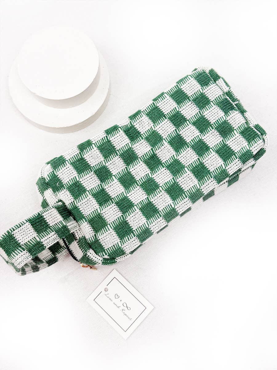 Checker Cosmetic Bag