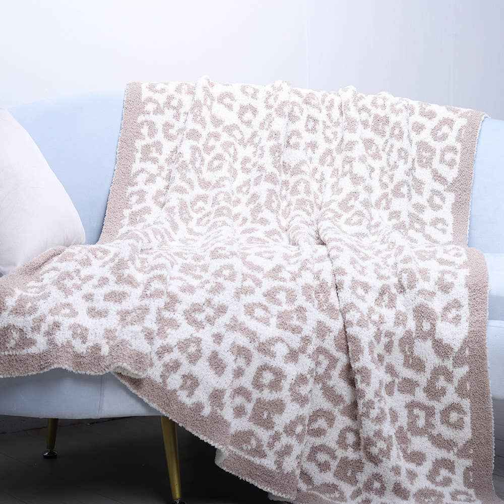 Leopard Knit Plush Blanket