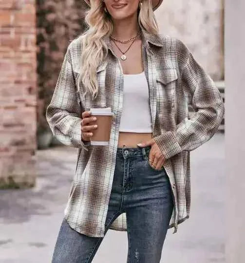 Casual Oversized Loose Plaid Shirt