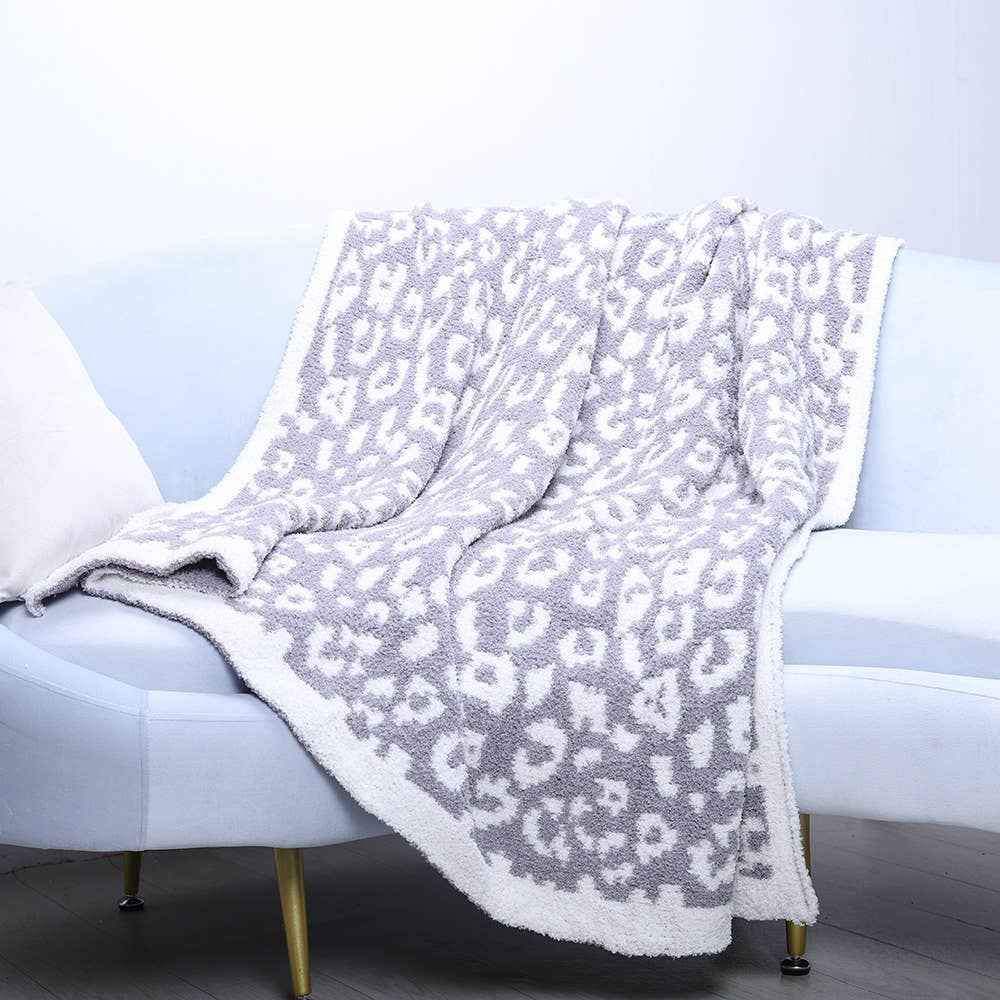 Leopard Knit Plush Blanket