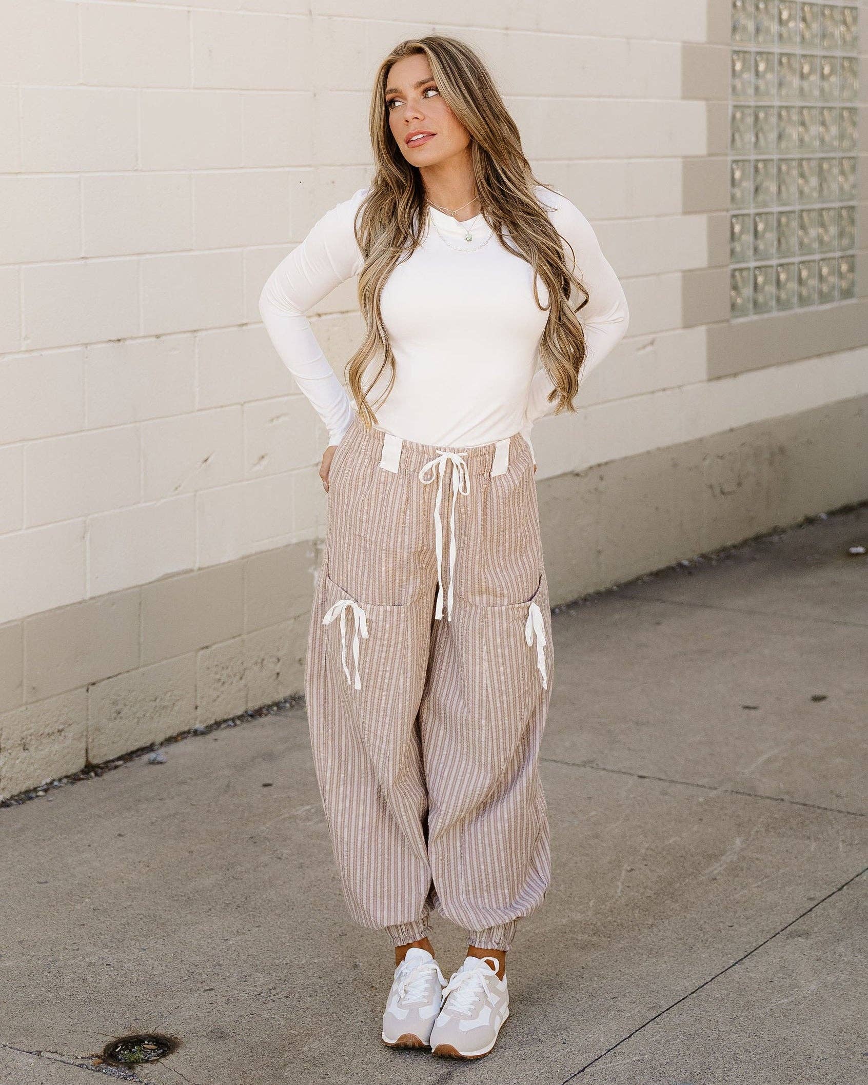 Brown Paisley Lantern Pants | Knot Waist Pants | Loungewear