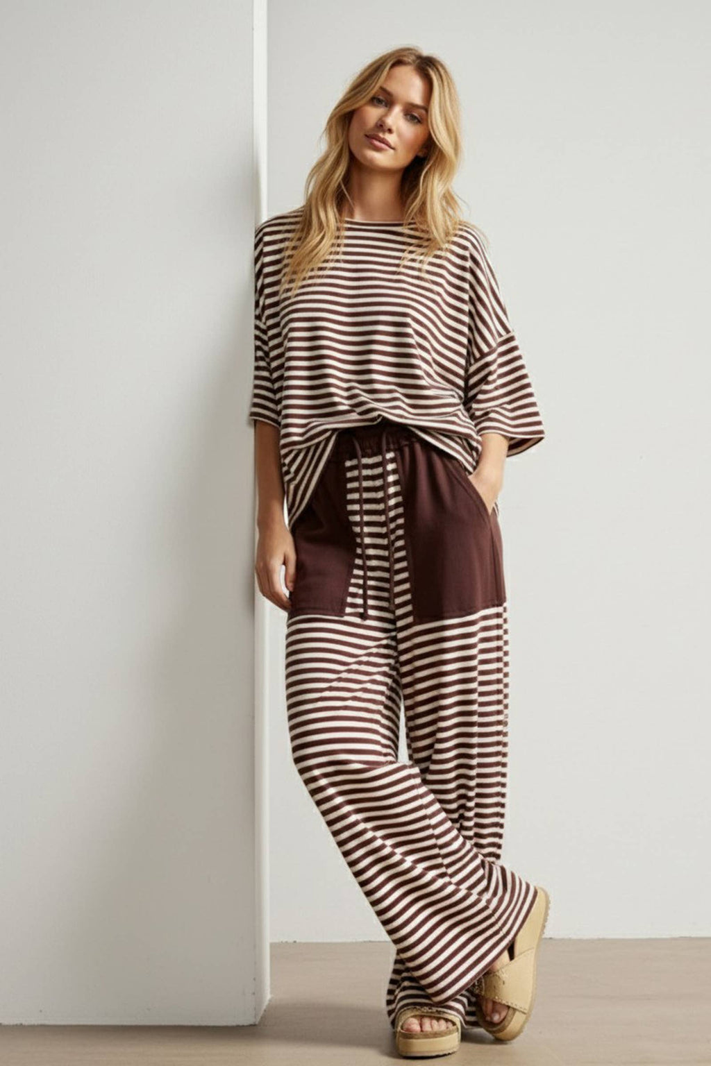 Striped Knit Lounge Set