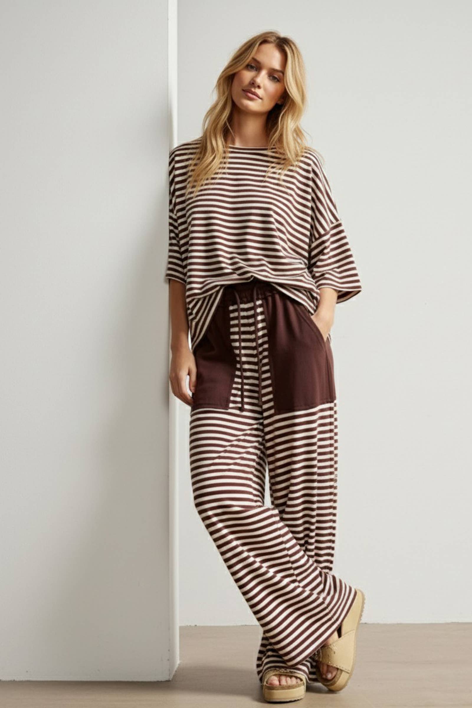 Striped Knit Lounge Set