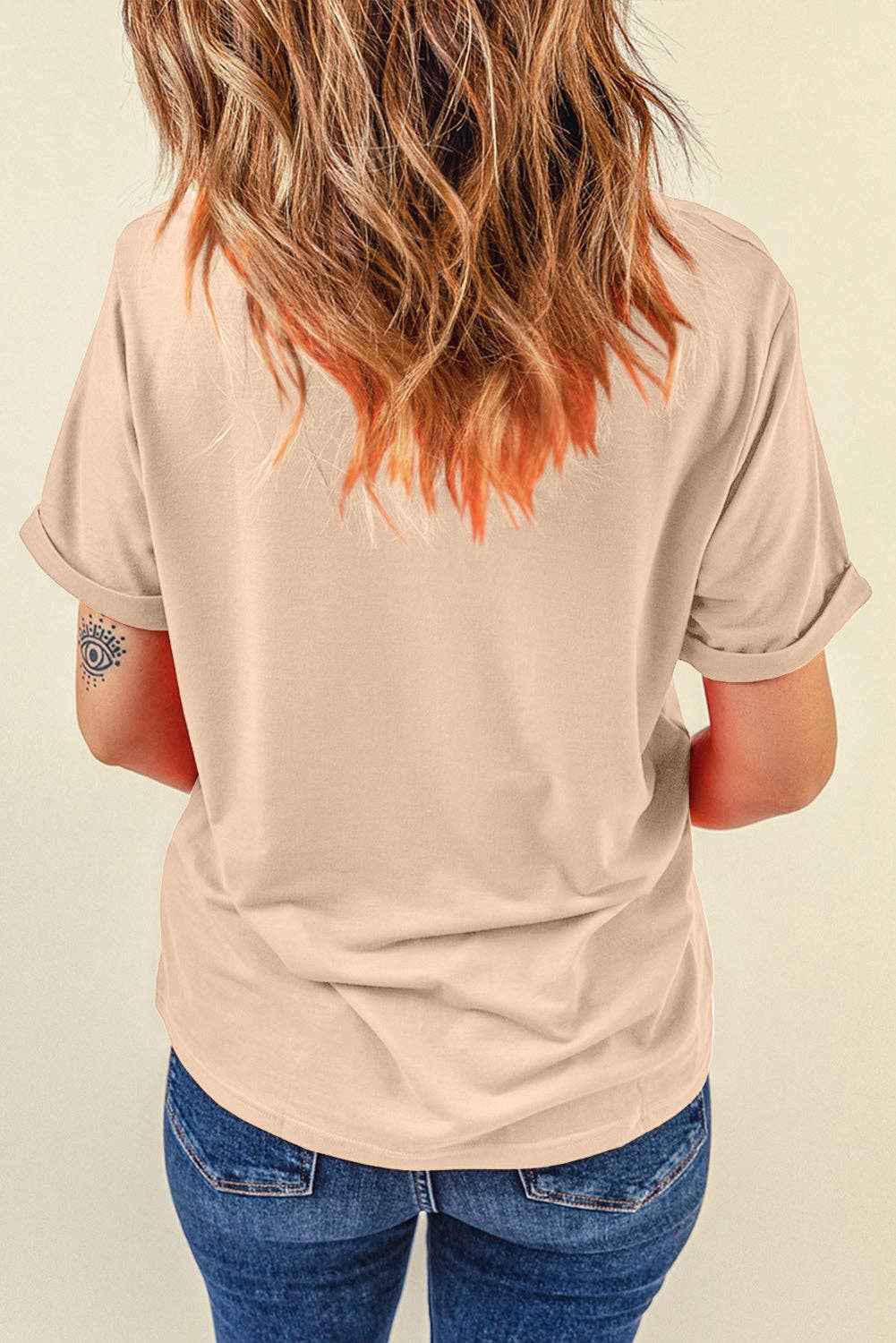 Casual Plain Crew Neck Tee