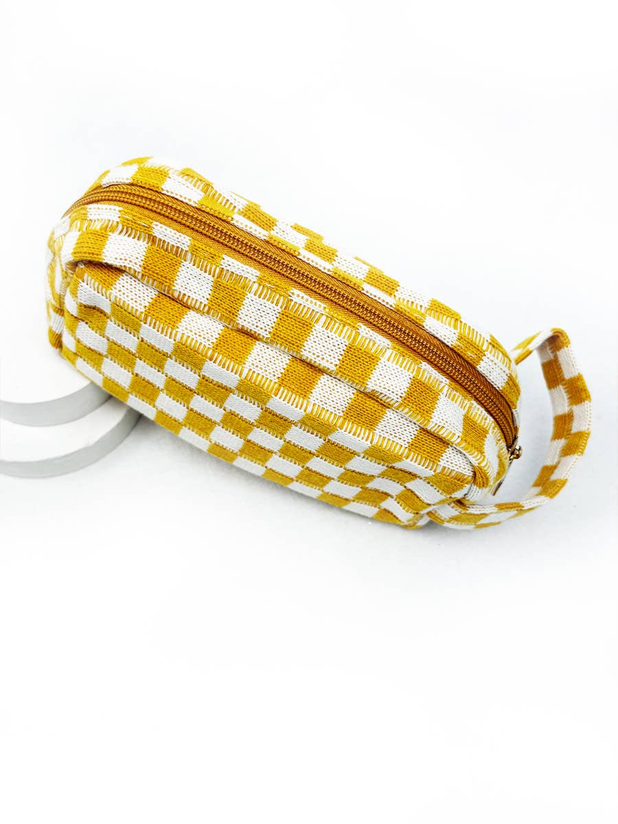 Checker Cosmetic Bag