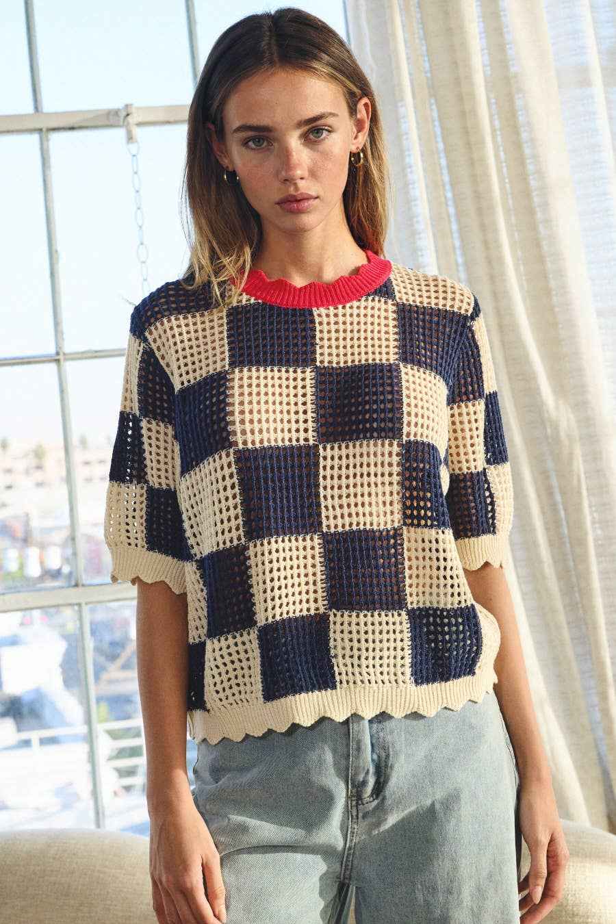 Short-sleeve Knit Top