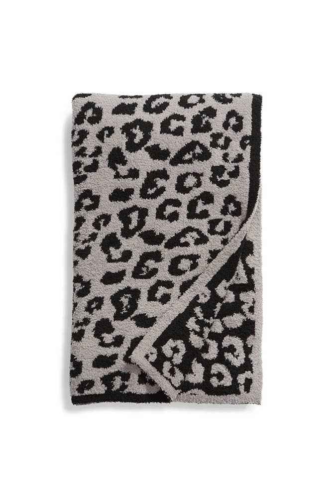 Leopard Knit Plush Blanket