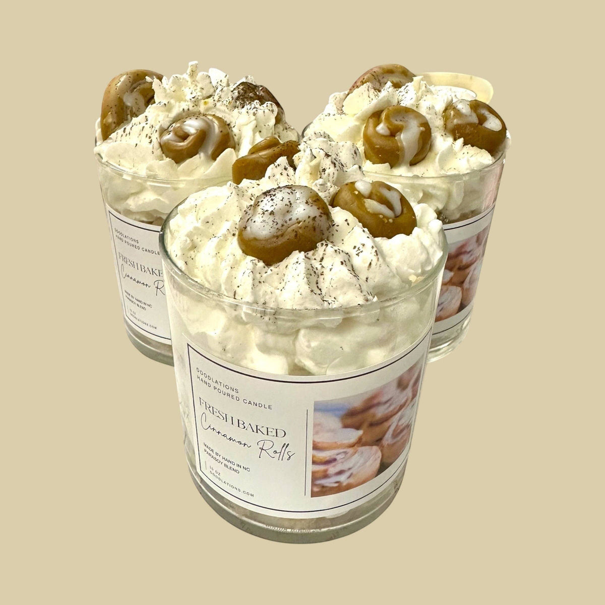 Doodlations Boutique Candle | Cinnamon Bun