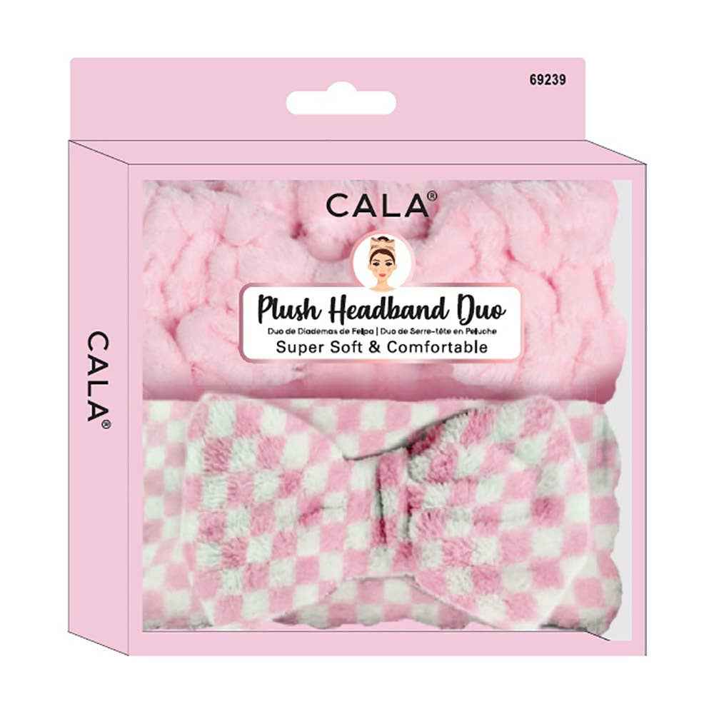 2PCS -Checkerboard Patterned Facial Headband Set