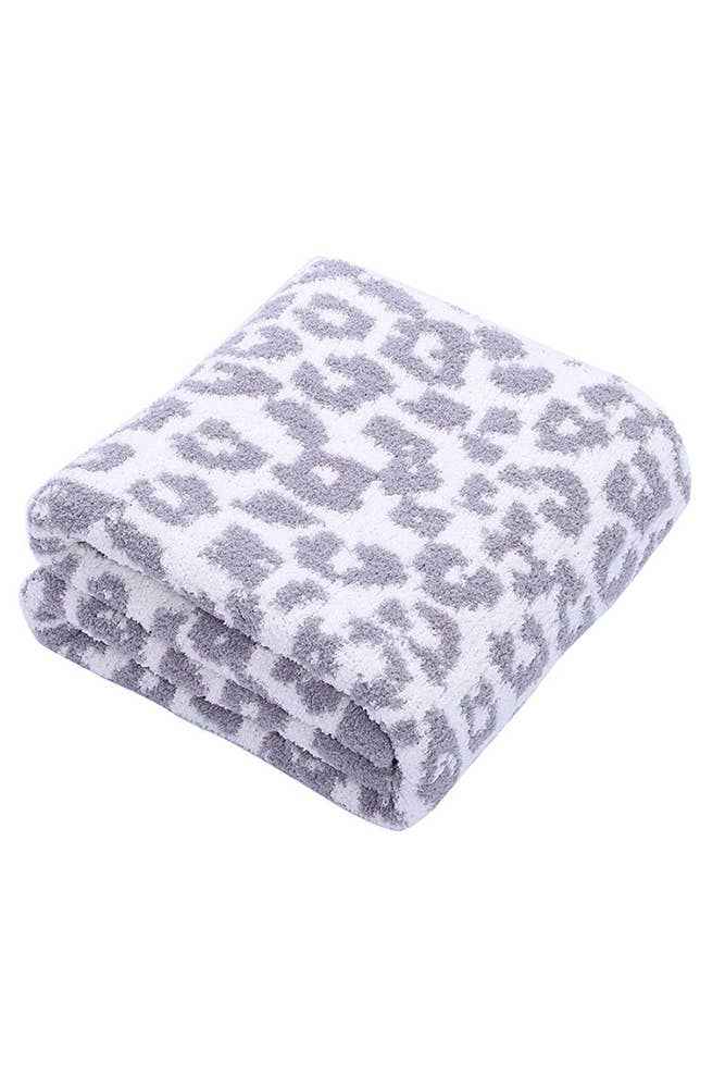 Leopard Knit Plush Blanket