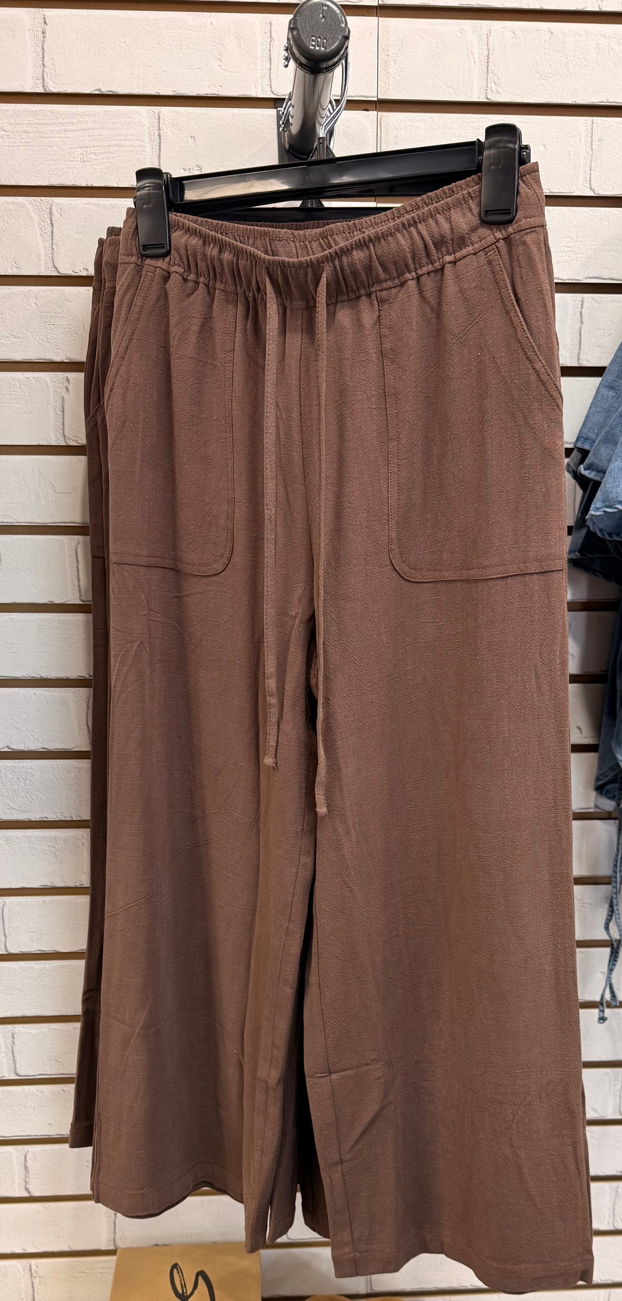 CROP LINEN PANTS