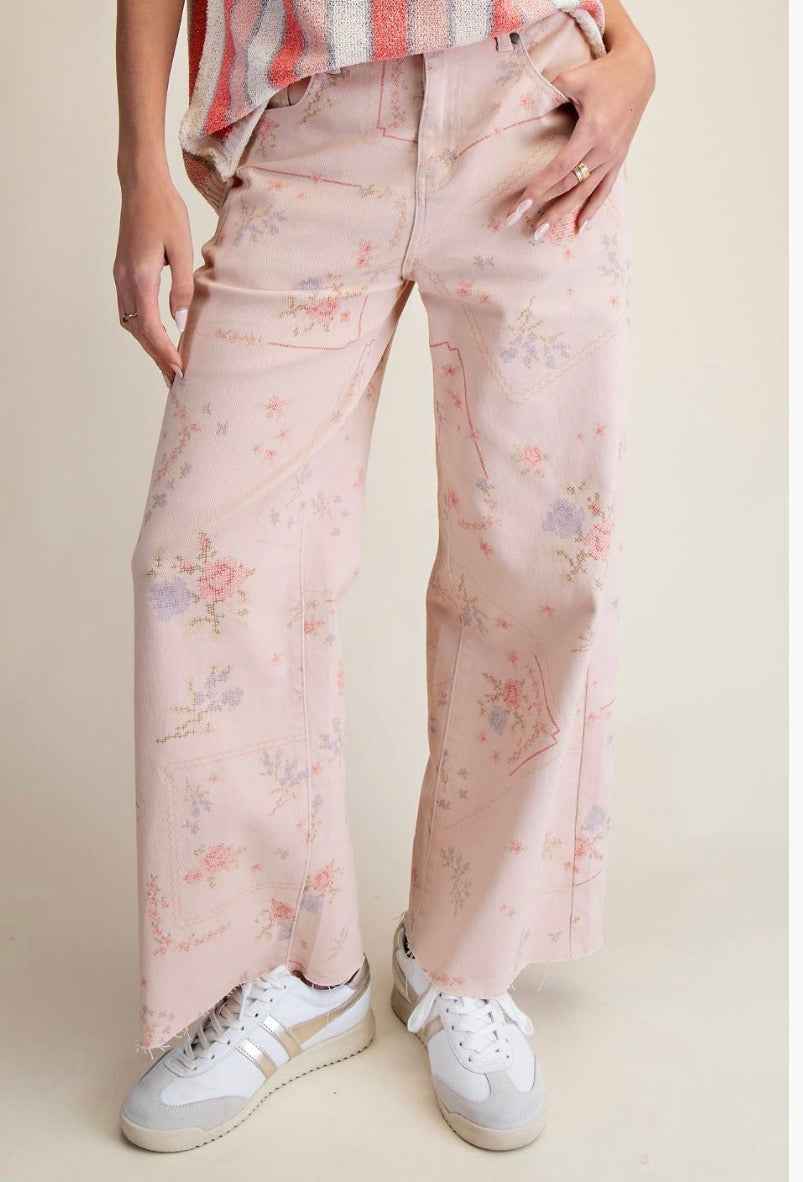 V ROSE PLUS FLORAL PANTS