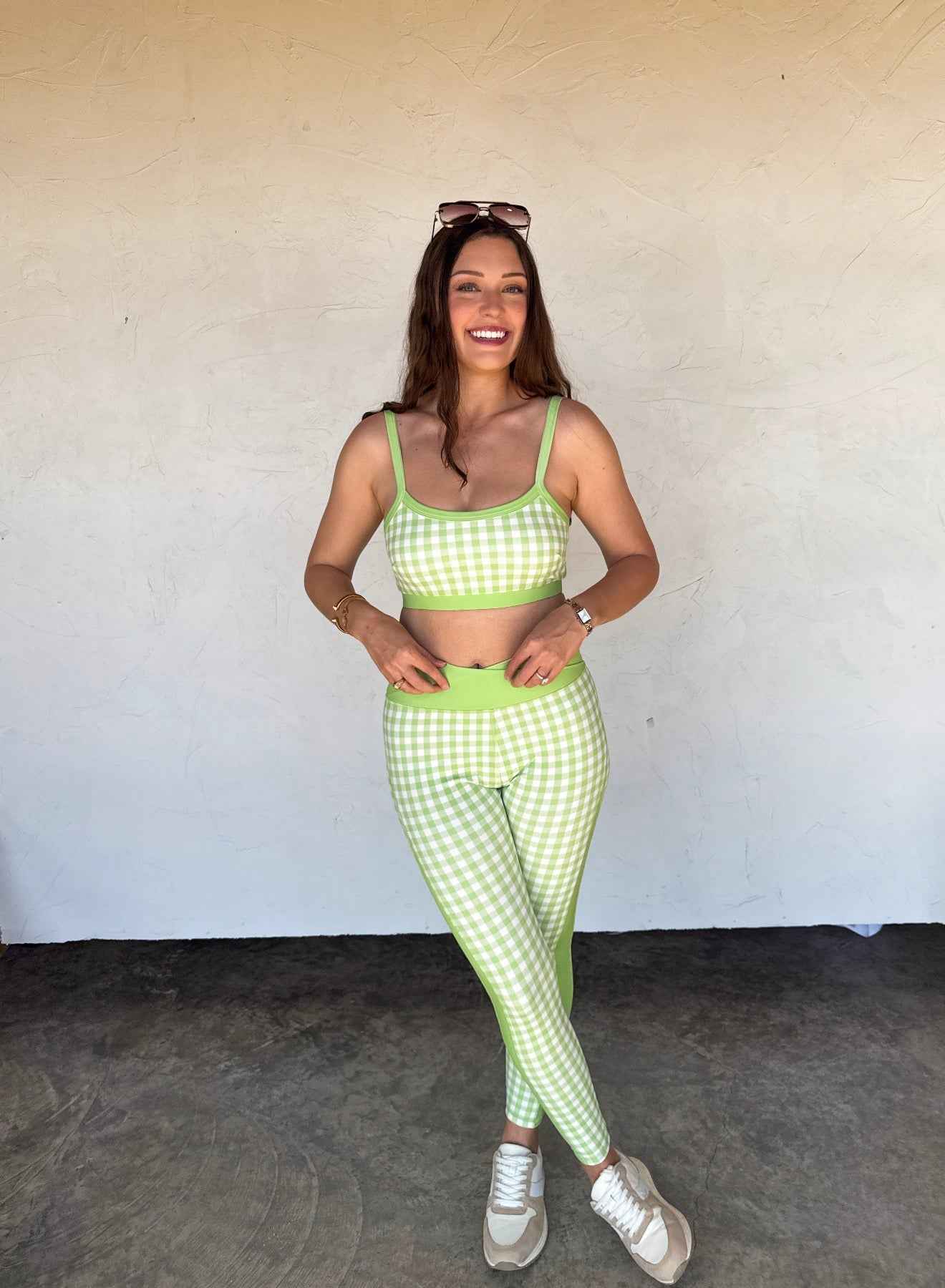 ON THE GO GINGHAM LEGGINGS