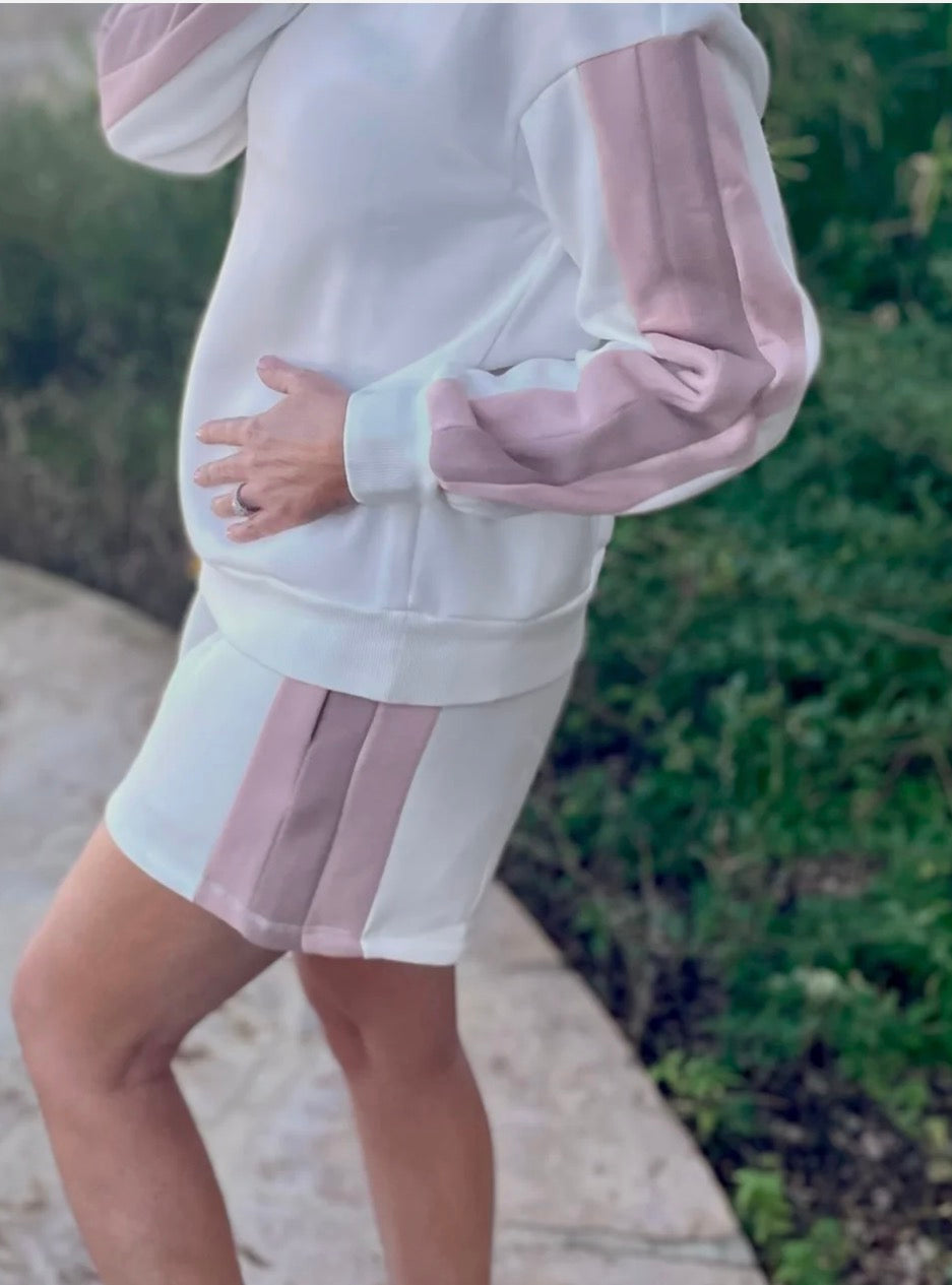 Color Block Short Set