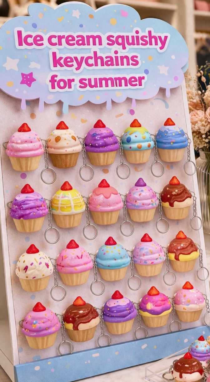 ICE CREAM SQUISHY KEY CHAIN