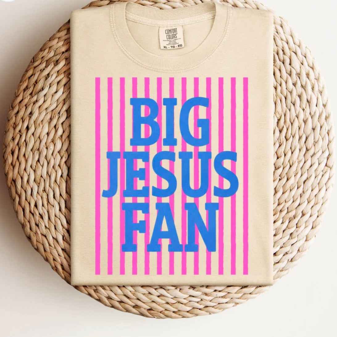 STRIPED BIG JESUS FAN TEE