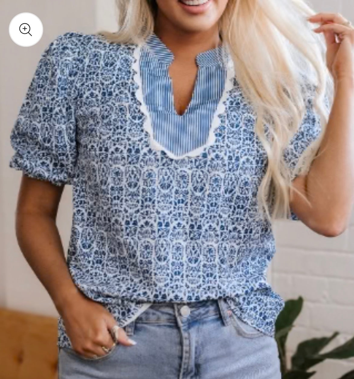 Blue Floral Top