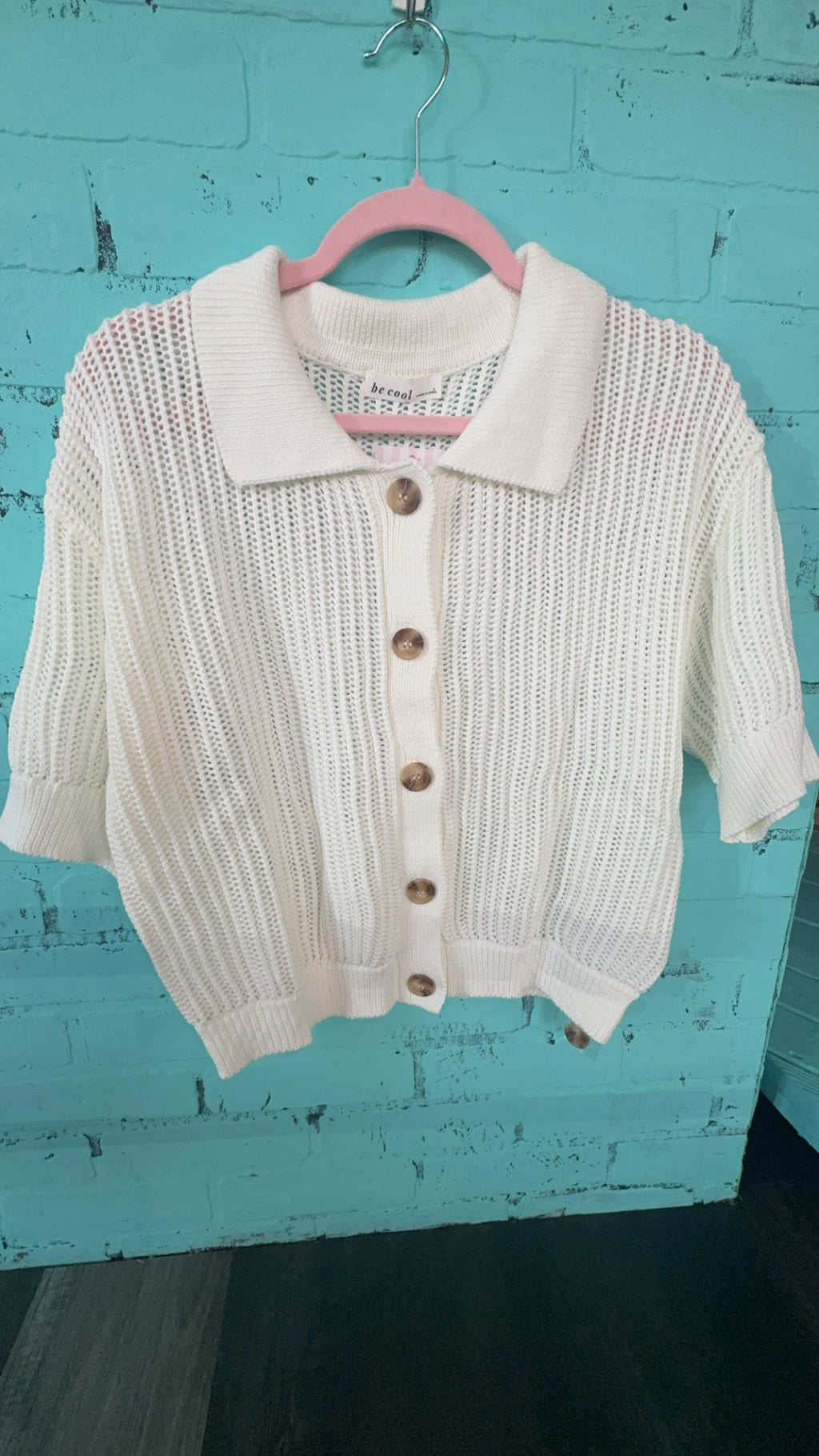 MADI SHORT SLEEVE SWEATER- CREAM