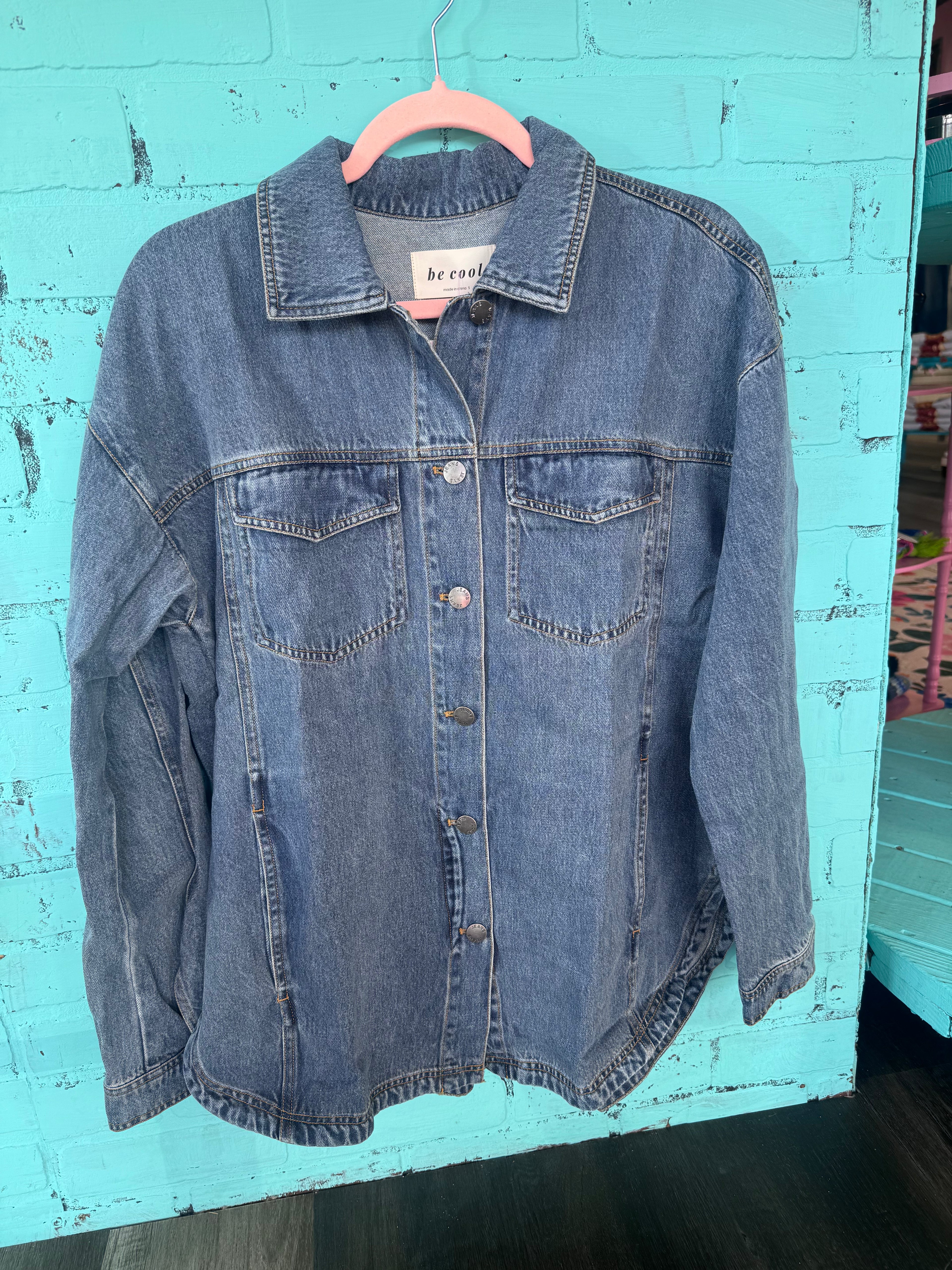 DENIM SHACKET W/POCKETS