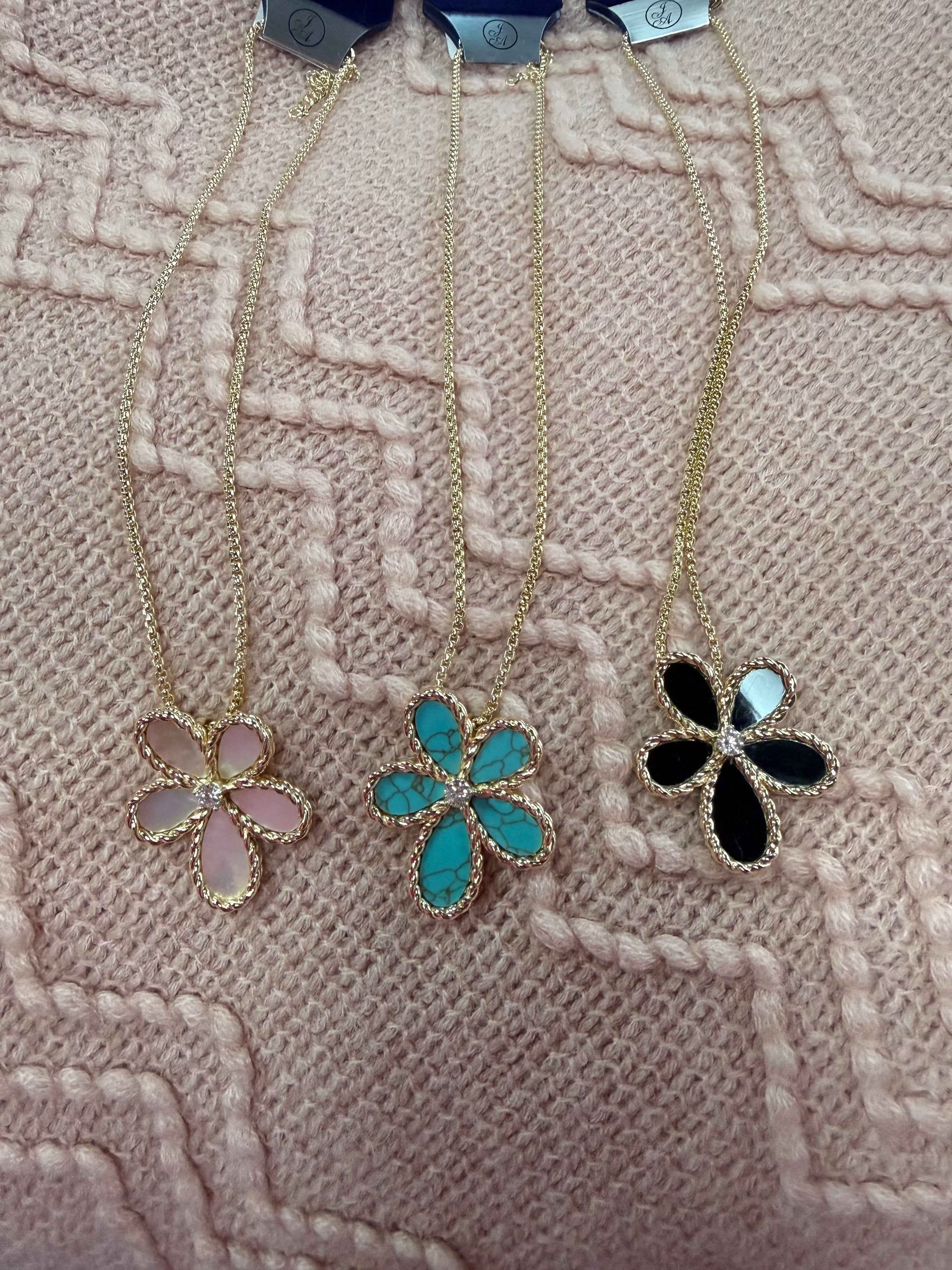 stone flower necklace