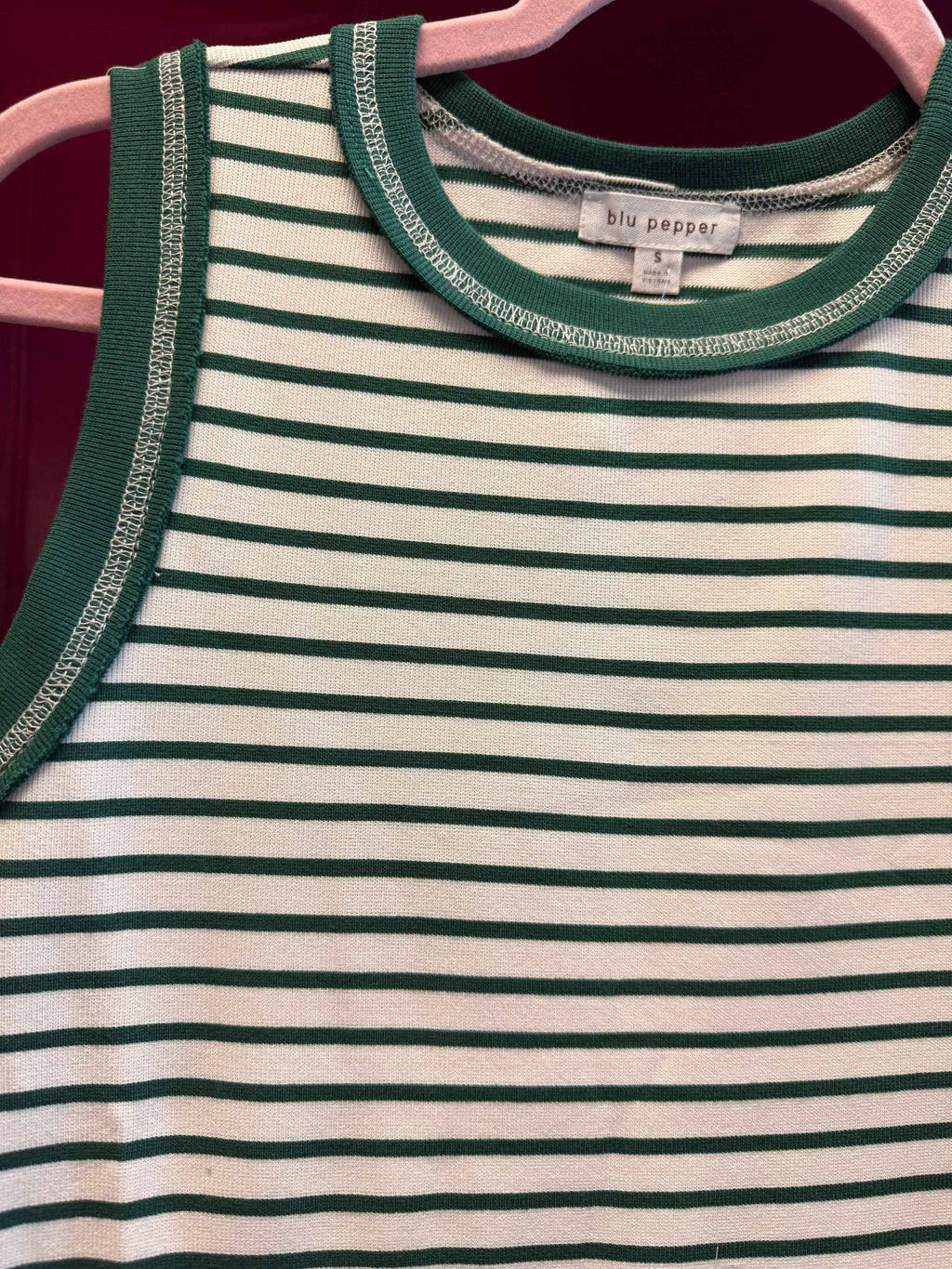SLEEVELESS MIDI DRESS STRIPE CONTRAST