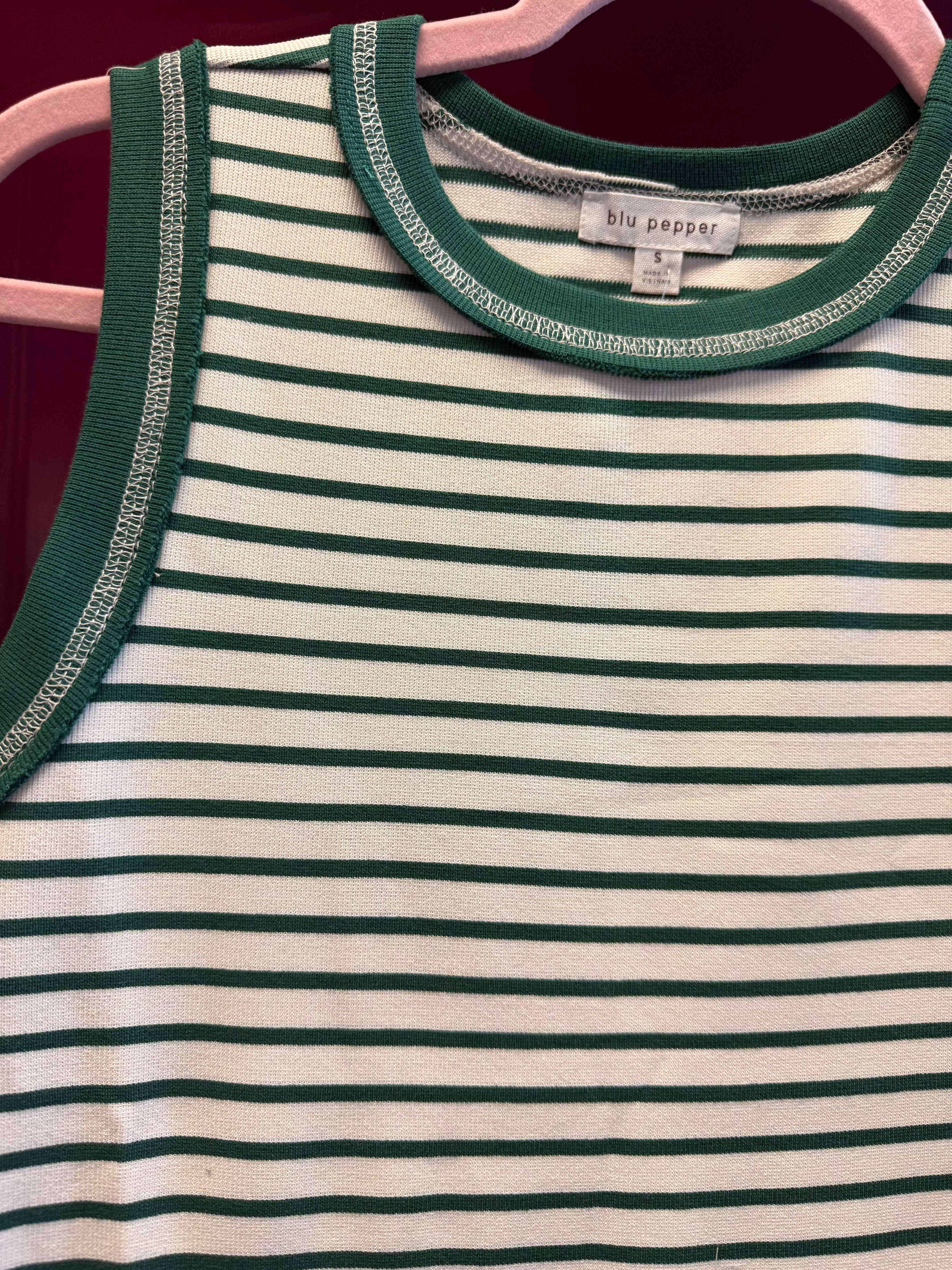 SLEEVELESS MIDI DRESS STRIPE CONTRAST