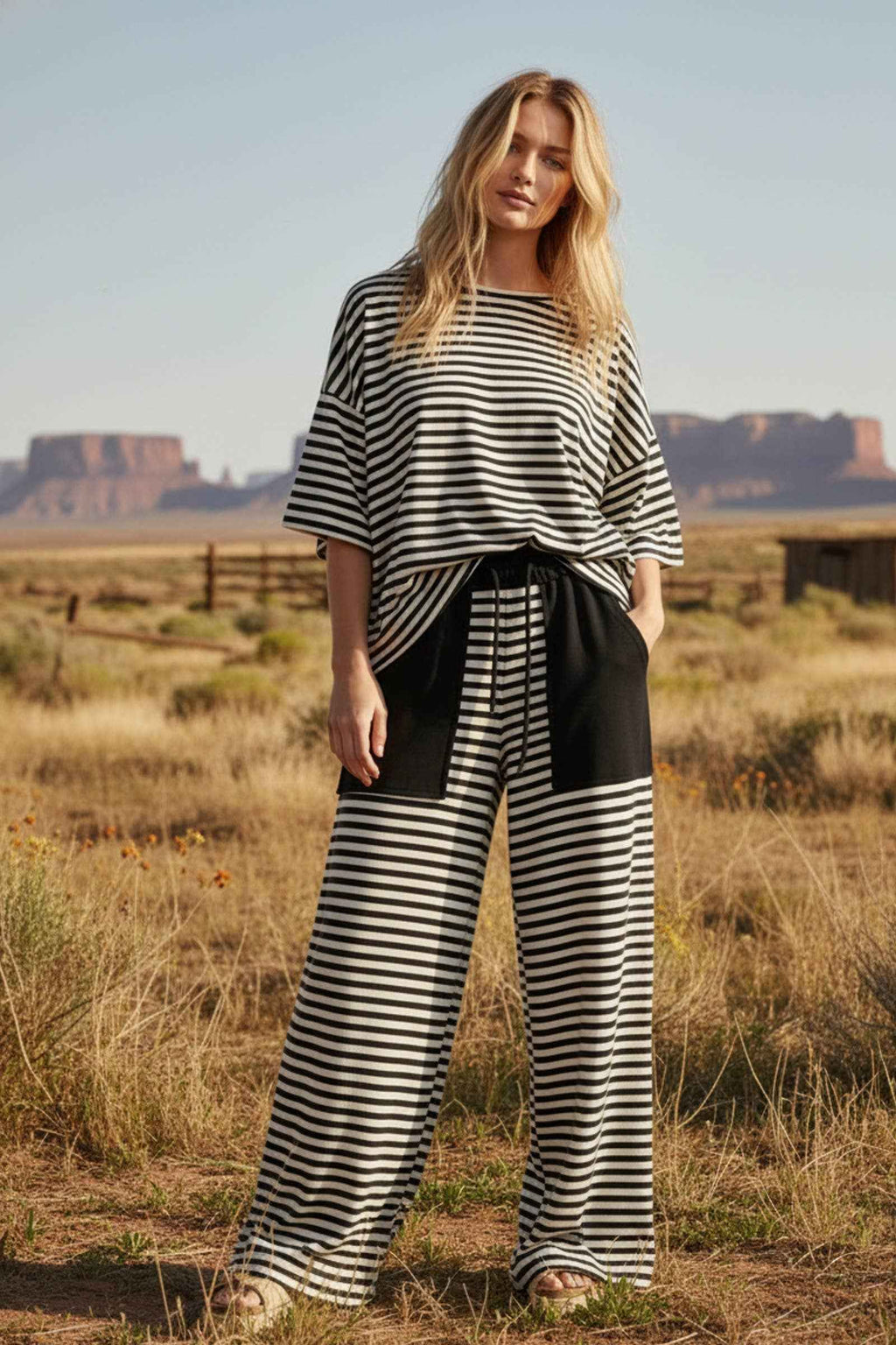 Striped Knit Lounge Set