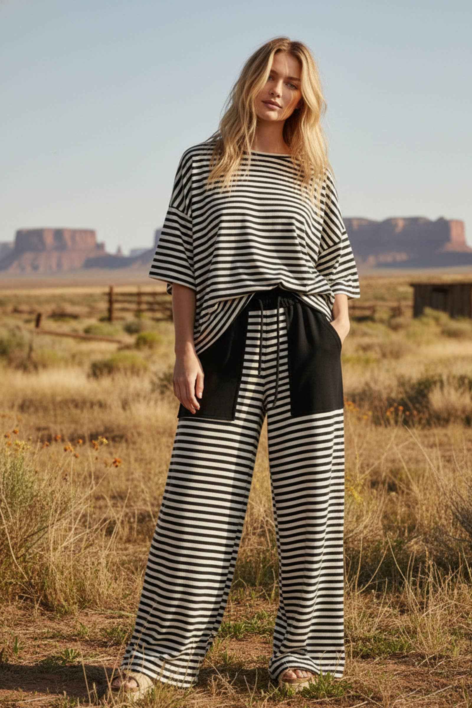 Striped Knit Lounge Set