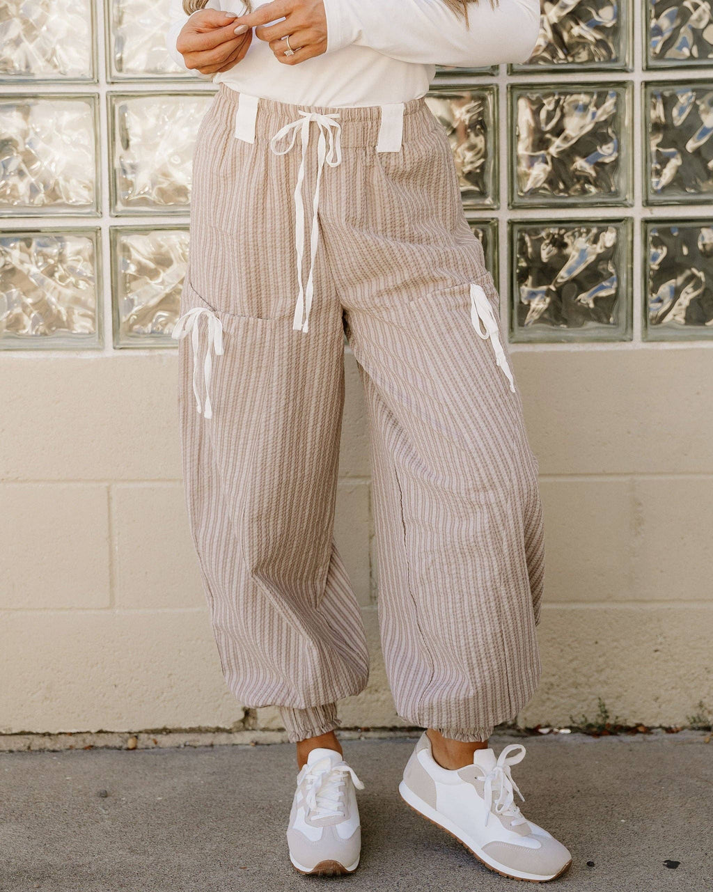 Brown Paisley Lantern Pants | Knot Waist Pants | Loungewear