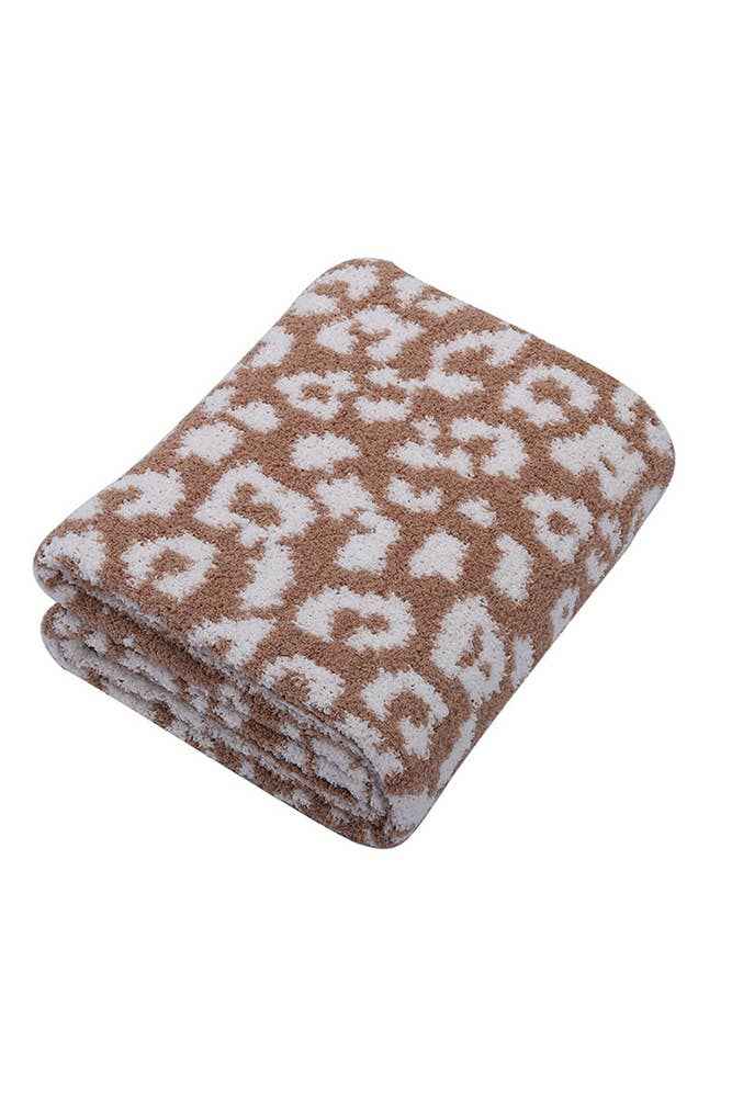 Leopard Knit Plush Blanket