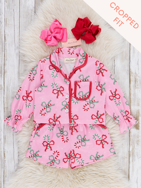 Candy Cane Cutie Cropped Pajamas - Birdie Lane Boutique