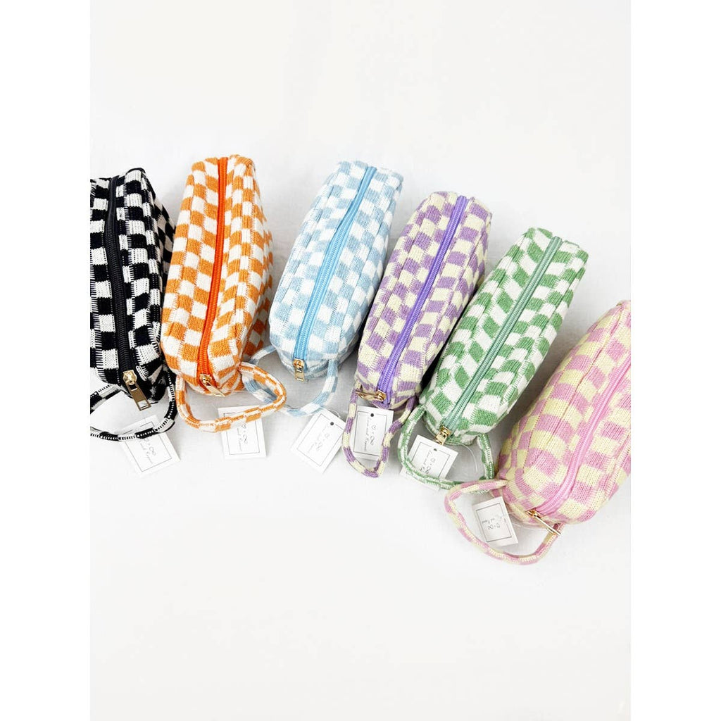 Checker Cosmetic Bag