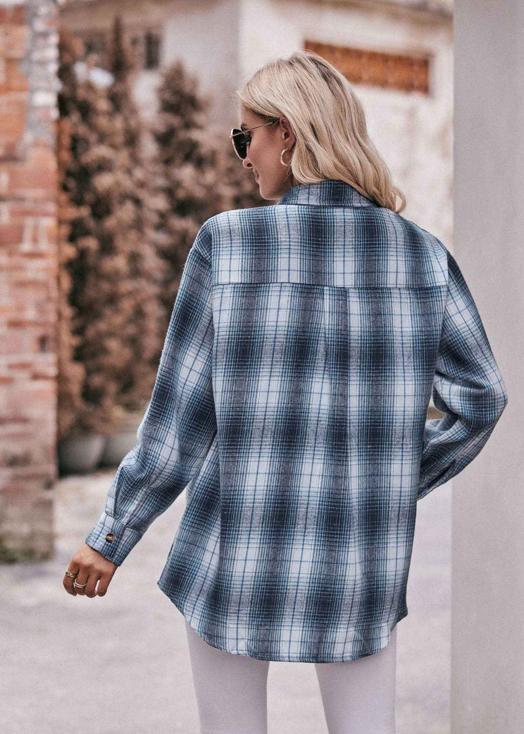 Women's Casual Fashion Oversized Loose Plaid Shirt