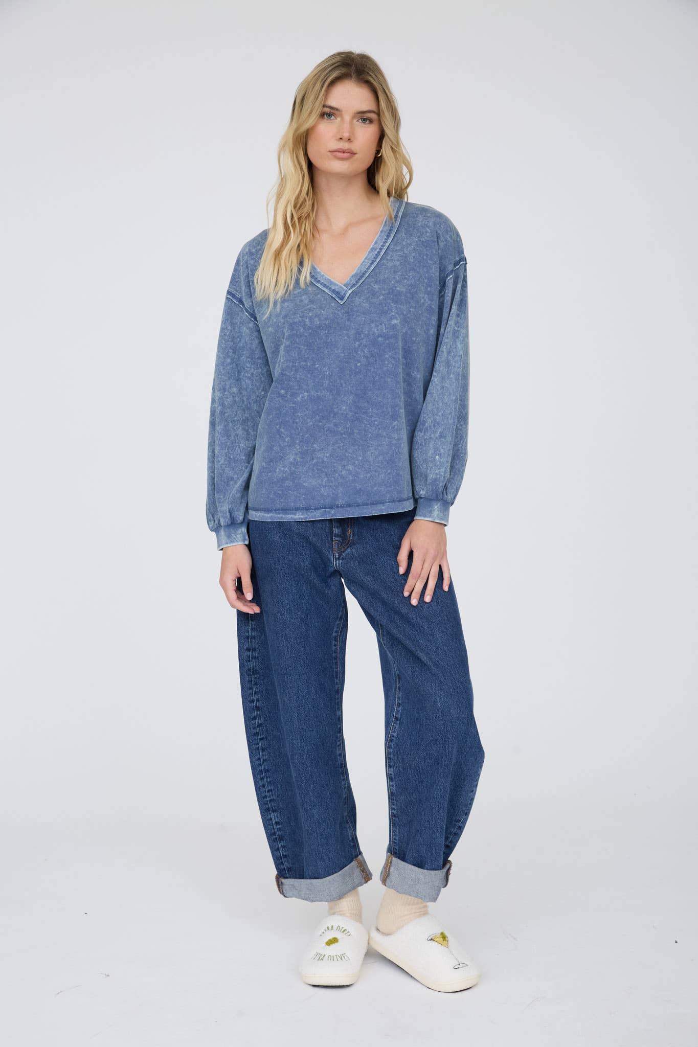 WASHED SEAM DETAIL LONG SLEEVE