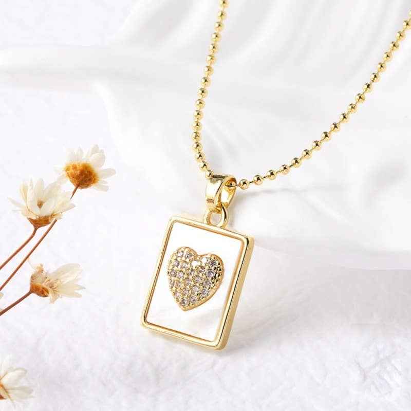 EPOXY RHINESTONE PENDANT NECKLACE | 40NK9607