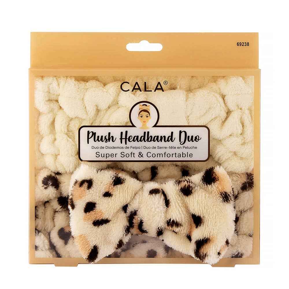 2PCS -Leopard Patterned Facial Headband Set