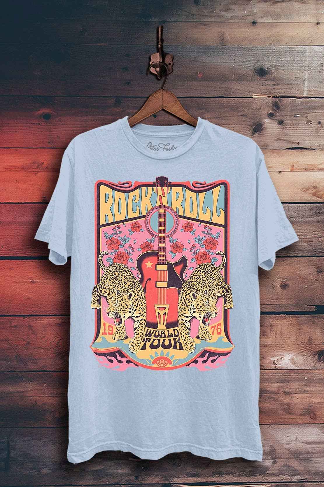 Rock Roll World Tour Leopard Graphic Top